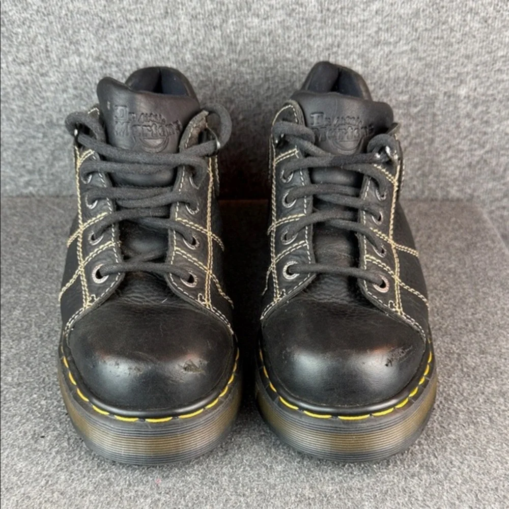 Vintage Y2K Dr. Martens Black Leather Derby Chunky Platform Shoes‎ Size 8